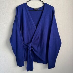 INC International Concepts Royal Blue Wrap Tie Cardigan. Size L. NWOT